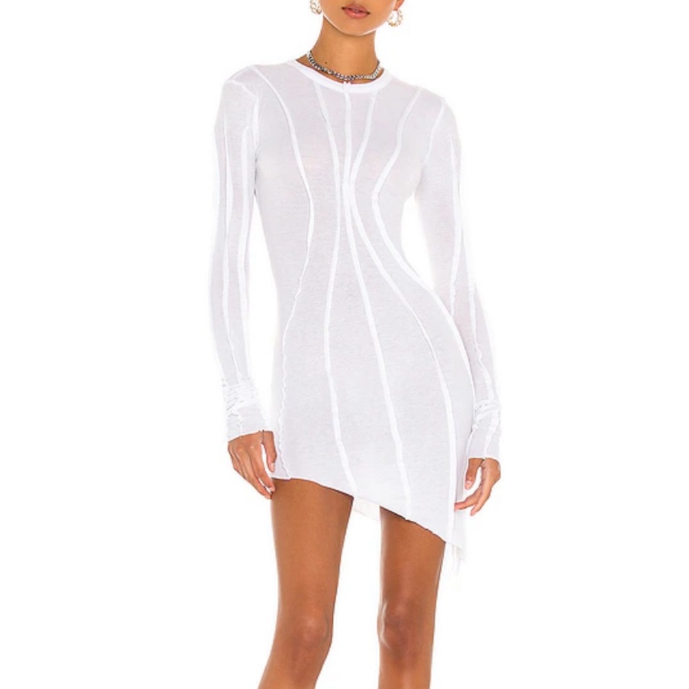 Sami Miro Vintage Asymmetric Baby Rib Mini Dress